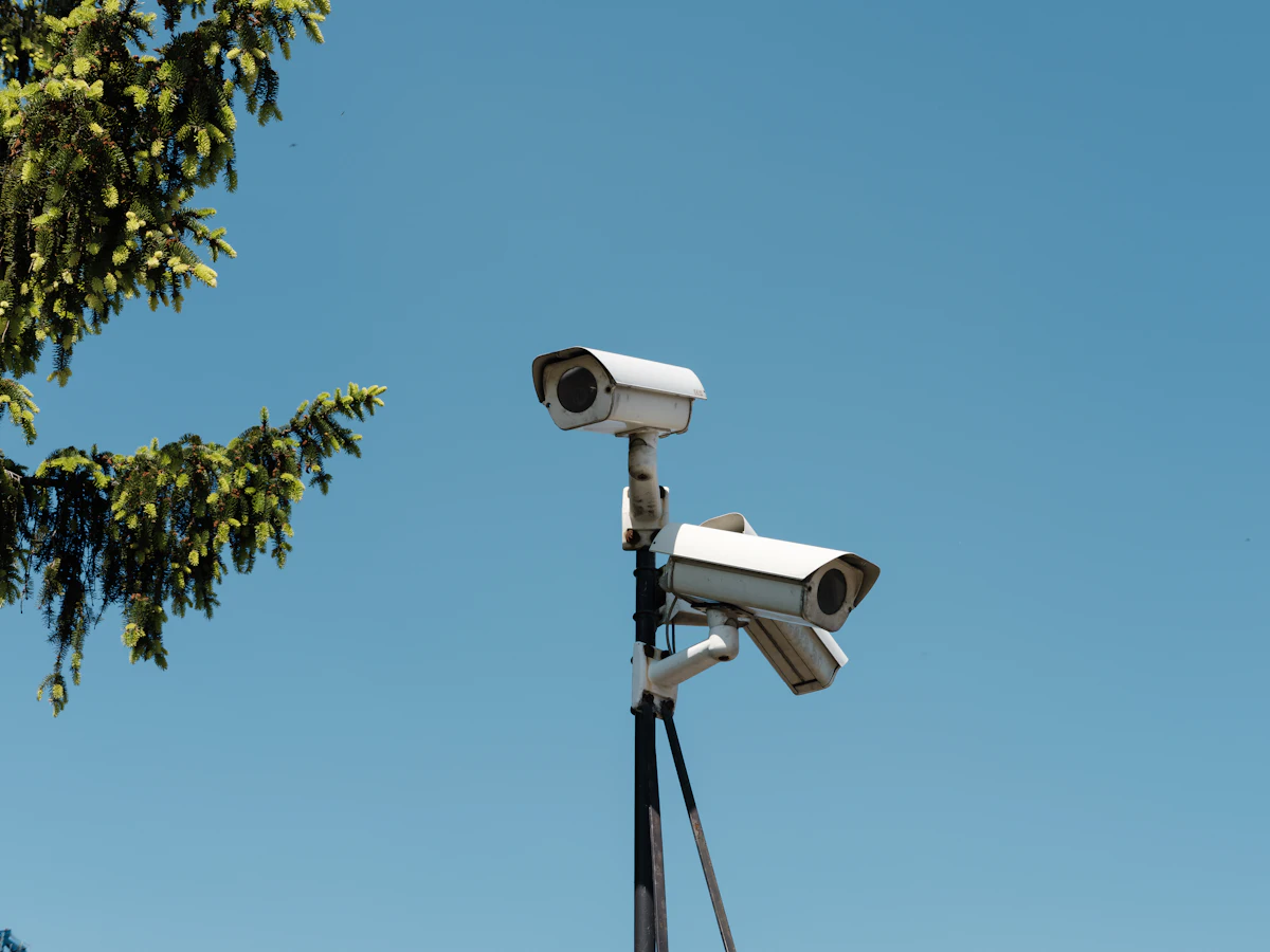 Security cameras mounted on a pole — CCTV supply and installation